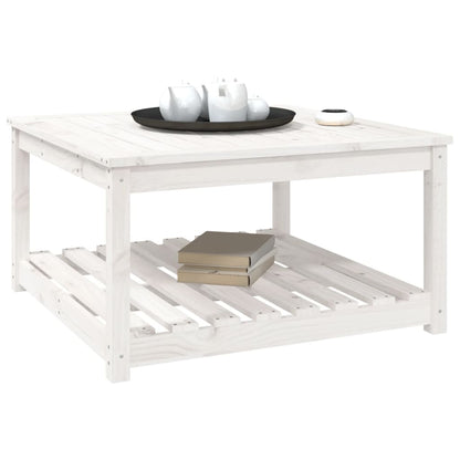 Tuintafel 82,5x82,5x45 cm massief grenenhout wit - AllerleiShop