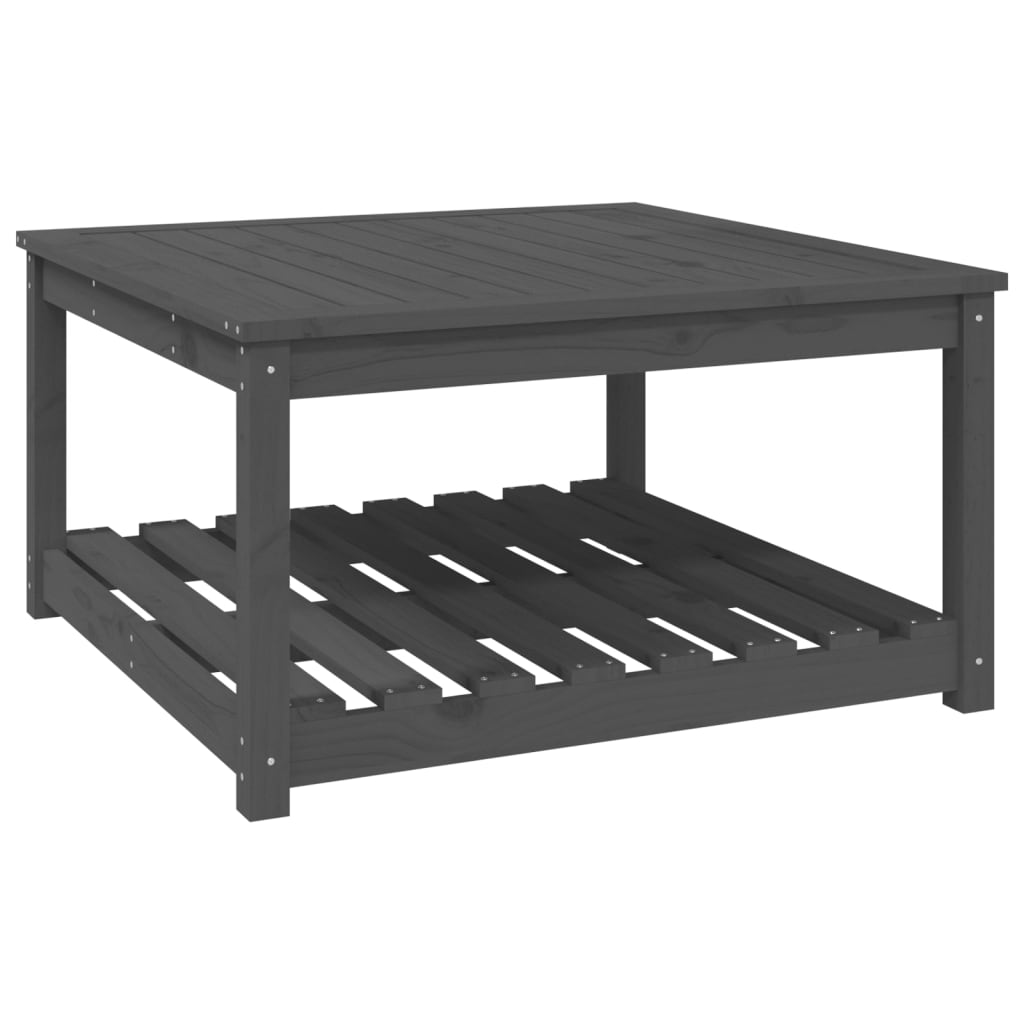 Tuintafel 82,5x82,5x45 cm massief grenenhout grijs - AllerleiShop