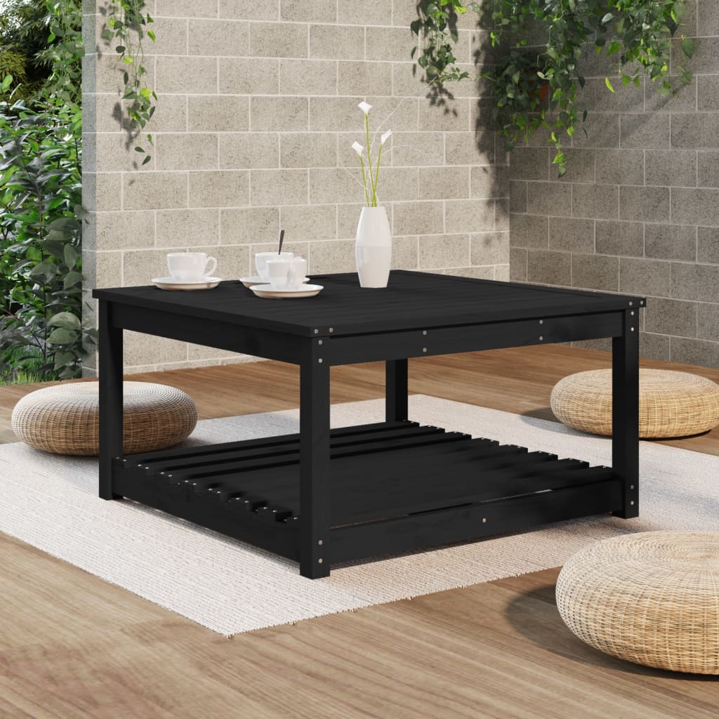 Tuintafel 82,5x82,5x45 cm massief grenenhout zwart - AllerleiShop