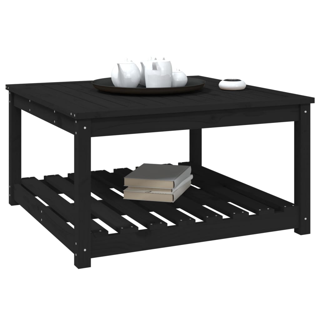 Tuintafel 82,5x82,5x45 cm massief grenenhout zwart - AllerleiShop