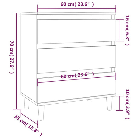 Dressoir 60x35x70 cm bewerkt hout sonoma eikenkleurig - AllerleiShop