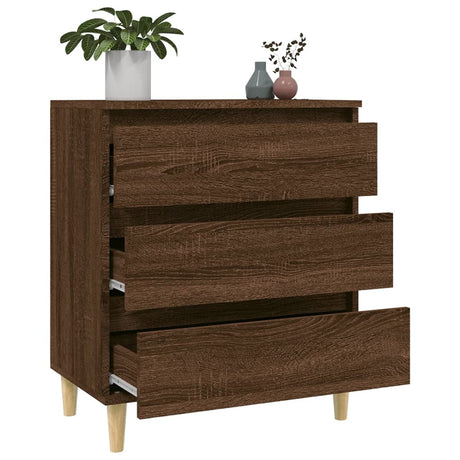 Dressoir 60x35x70 cm bewerkt hout bruin eikenkleur - AllerleiShop