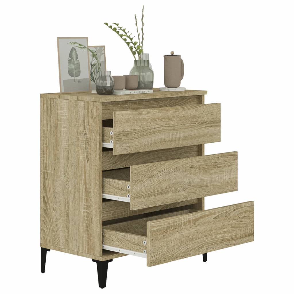 Dressoir 60x35x70 cm bewerkt hout sonoma eikenkleurig - AllerleiShop