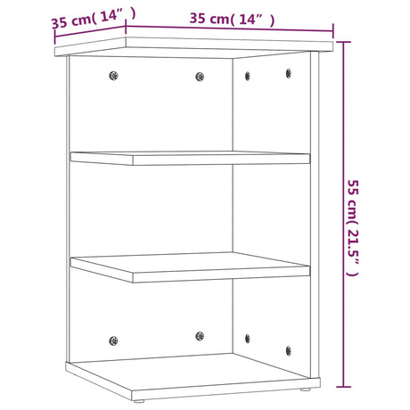 Bijzetkast 35x35x55 cm bewerkt hout bruin eikenkleur - AllerleiShop