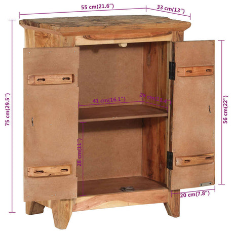 Dressoir 55x33x75 cm massief acaciahout en gerecycled hout - AllerleiShop