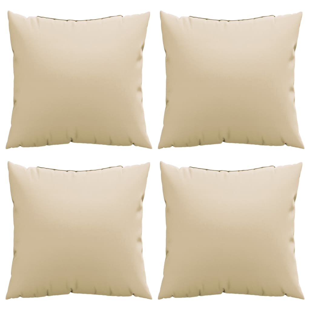 Bankkussens 4 st 40x40 cm stof beige - AllerleiShop