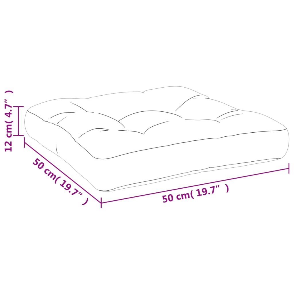 Palletkussen 50x50x12 cm stof grijs - AllerleiShop