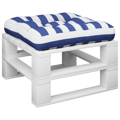 Palletkussen gestreept 50x50x12 cm stof blauw en wit - AllerleiShop