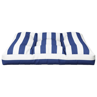 Palletkussen gestreept 70x70x12 cm stof blauw en wit - AllerleiShop