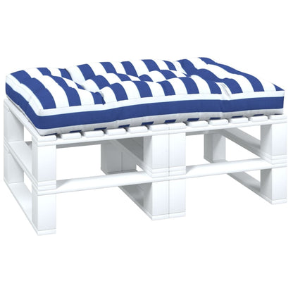 Palletkussen gestreept 120x80x12 cm stof blauw en wit - AllerleiShop