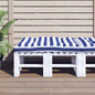 Palletkussen gestreept 120x80x12 cm stof blauw en wit - AllerleiShop