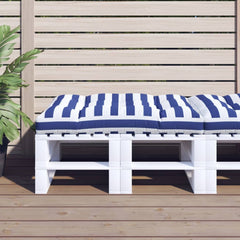 Palletkussen gestreept 120x80x12 cm stof blauw en wit