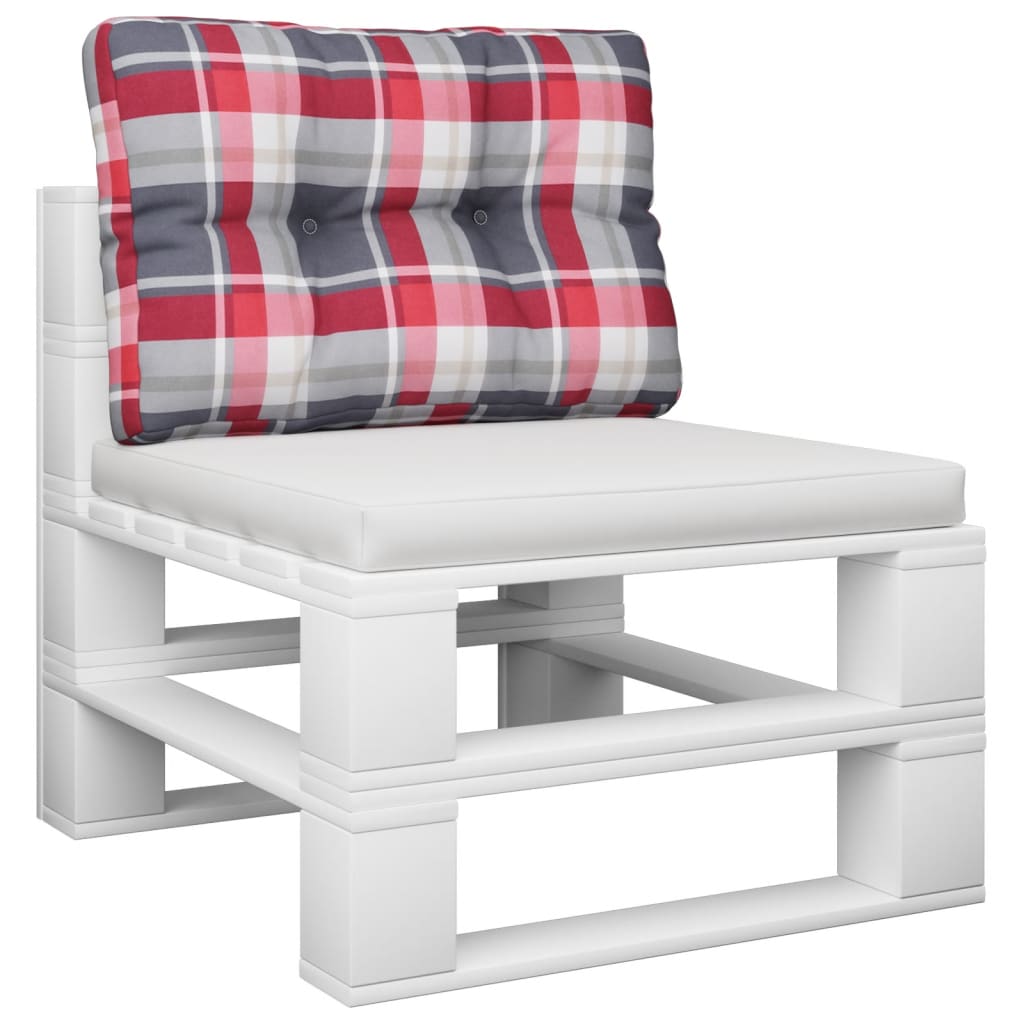 Palletkussen 50x40x12 cm stof ruitpatroon rood - AllerleiShop