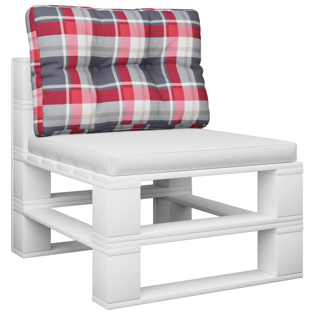 Palletkussen 60x40x12 cm stof ruitpatroon rood - AllerleiShop