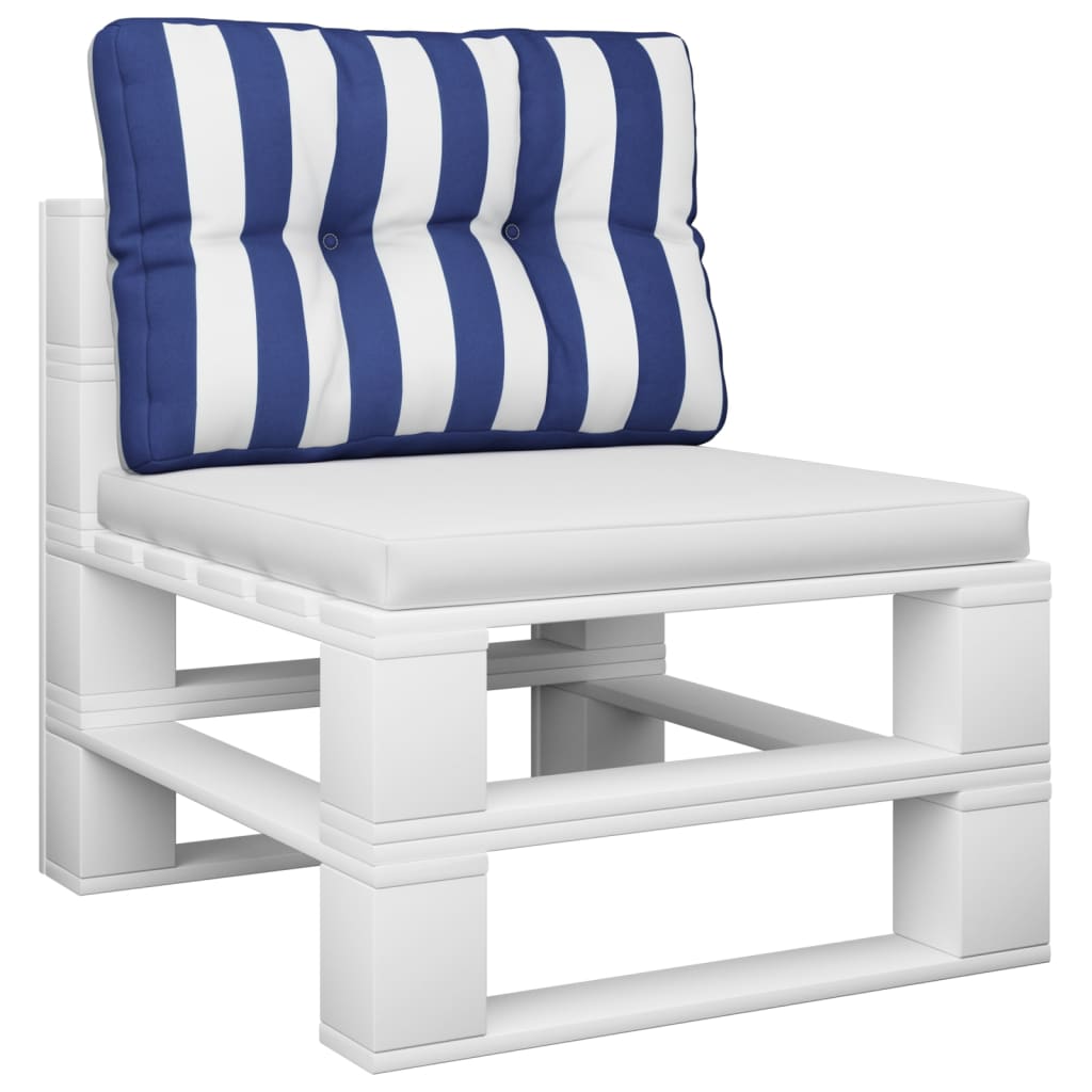 Palletkussen gestreept 60x40x12 cm stof blauw en wit - AllerleiShop