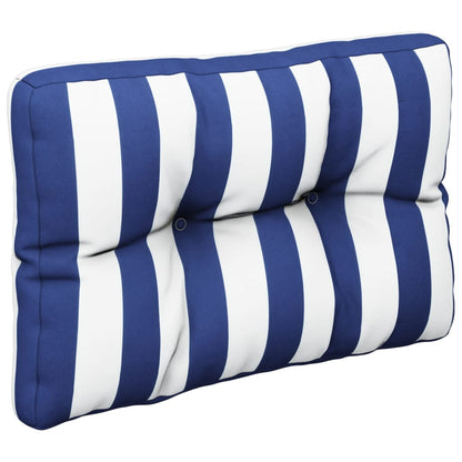 Palletkussen gestreept 60x40x12 cm stof blauw en wit - AllerleiShop