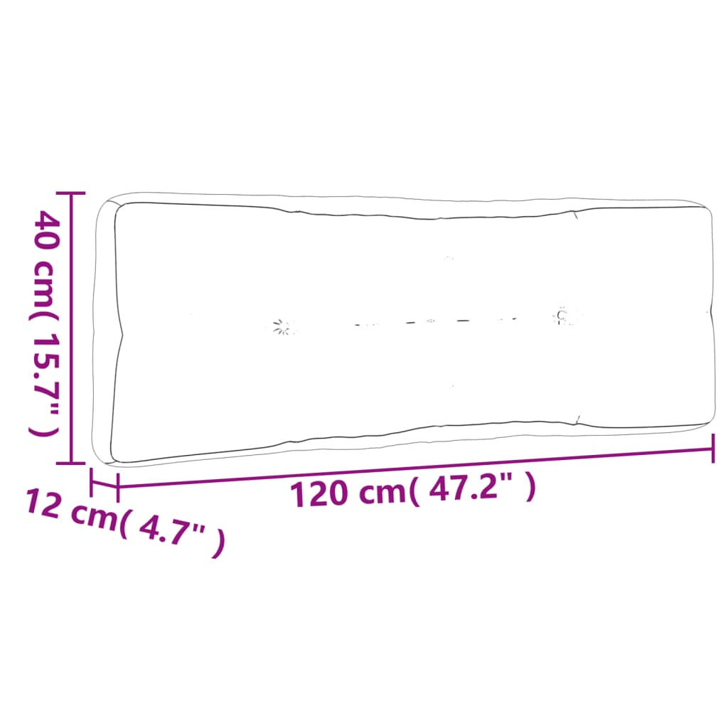 Palletkussen 120x40x12 cm stof antracietkleurig - AllerleiShop