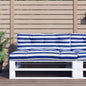 Palletkussen 120x40x12 cm stof gestreept blauw en wit - AllerleiShop