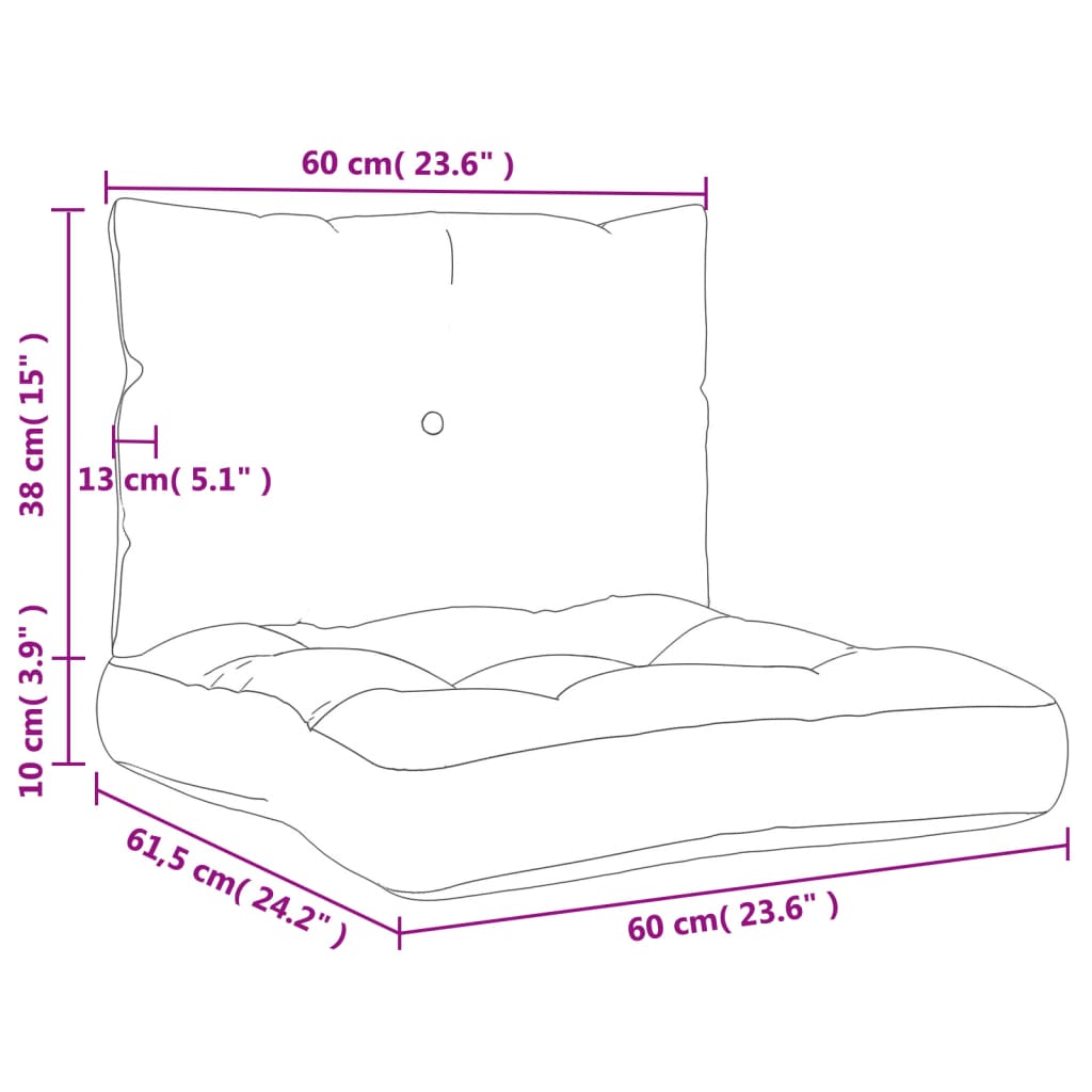 Palletkussens 2 st stof taupe - AllerleiShop