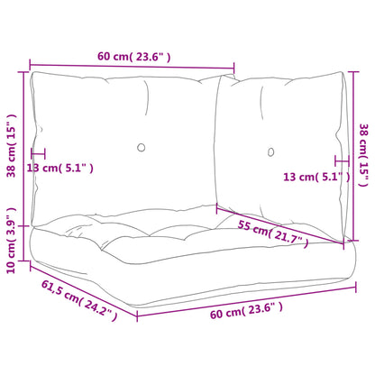 Palletkussens 3 st stof bladpatroon - AllerleiShop