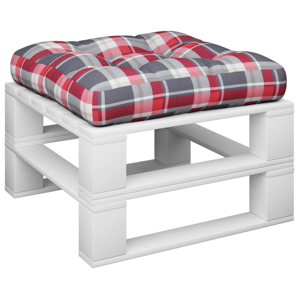 Palletkussen 58x58x10 cm ruitpatroon stof rood - AllerleiShop