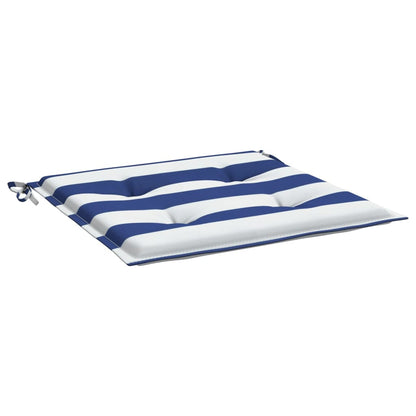 Tuinstoelkussens 4 st gestreept 40x40x3 cm stof wit en blauw - AllerleiShop