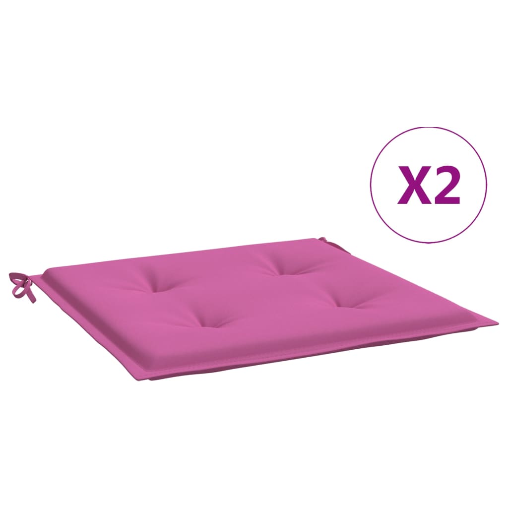 Tuinstoelkussens 2 st 40x40x3 cm stof roze - AllerleiShop