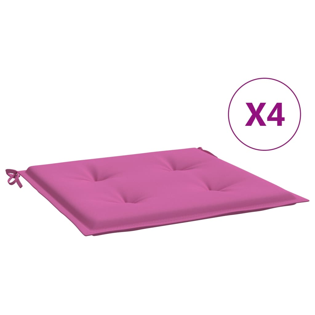 Tuinstoelkussens 4 st 40x40x3 cm stof roze - AllerleiShop