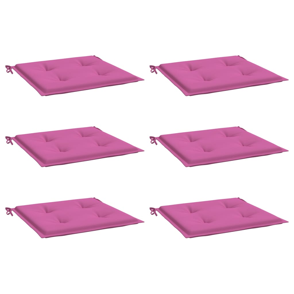 Tuinstoelkussens 6 st 40x40x3 cm stof roze - AllerleiShop