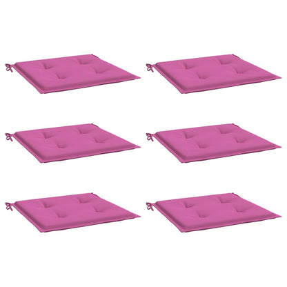 Tuinstoelkussens 6 st 40x40x3 cm stof roze - AllerleiShop