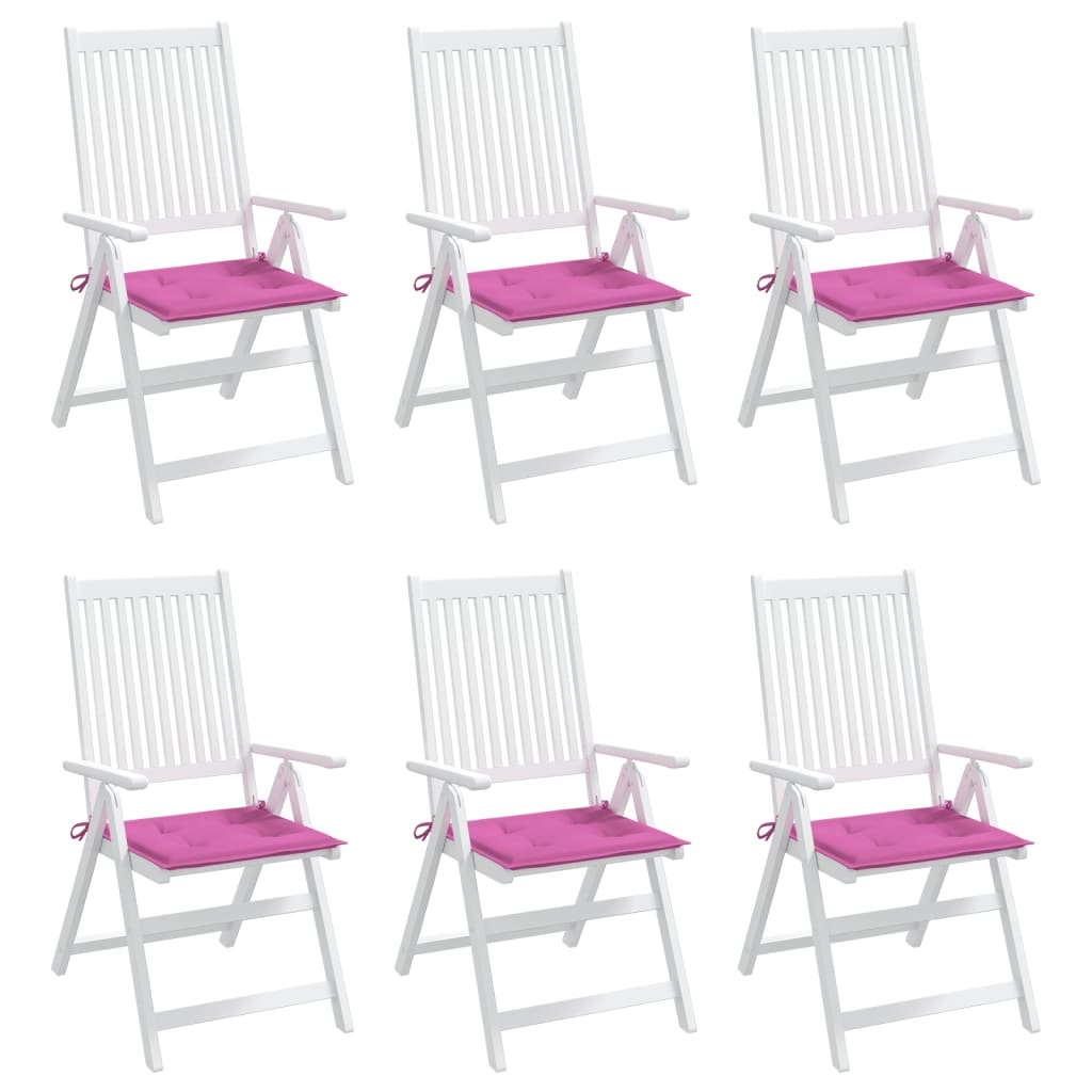 Tuinstoelkussens 6 st 40x40x3 cm stof roze - AllerleiShop