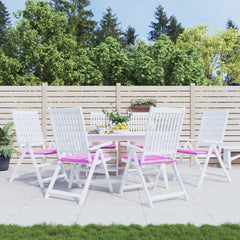 Tuinstoelkussens 6 st 40x40x3 cm stof roze