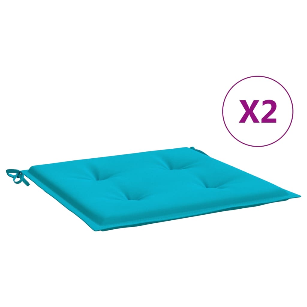 Tuinstoelkussens 2 st 40x40x3 cm stof turquoise - AllerleiShop