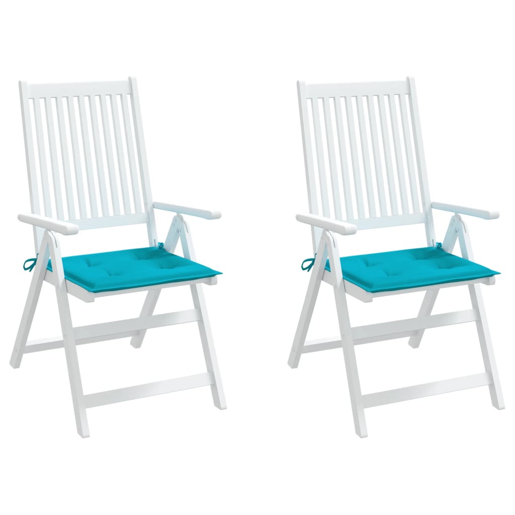 Tuinstoelkussens 2 st 40x40x3 cm stof turquoise - AllerleiShop