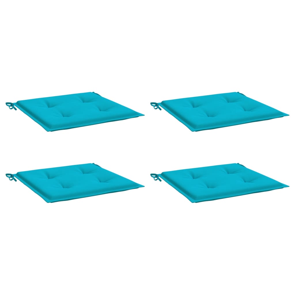 Tuinstoelkussens 4 st 40x40x3 cm stof turquoise - AllerleiShop