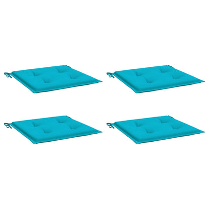 Tuinstoelkussens 4 st 40x40x3 cm stof turquoise - AllerleiShop