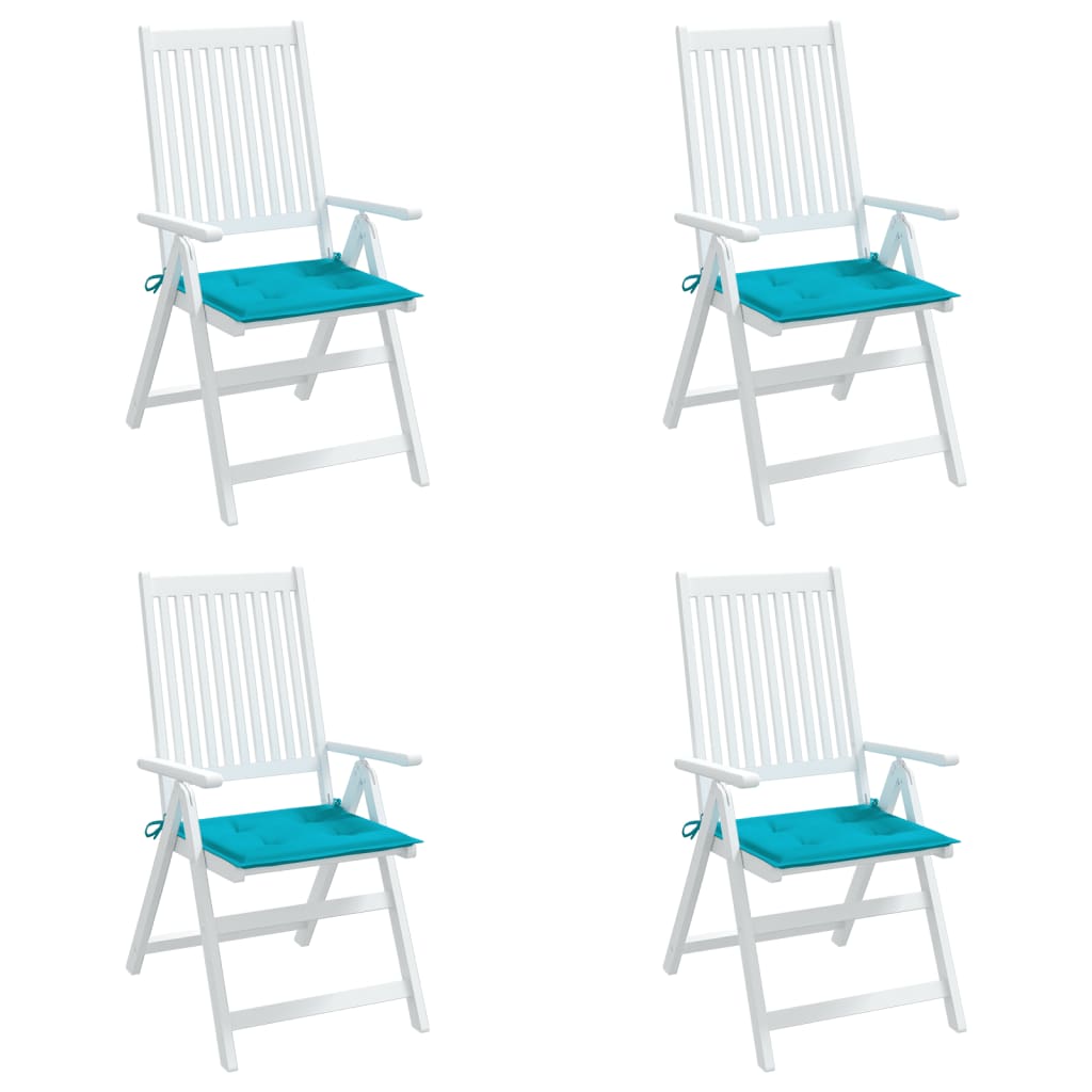 Tuinstoelkussens 4 st 40x40x3 cm stof turquoise - AllerleiShop