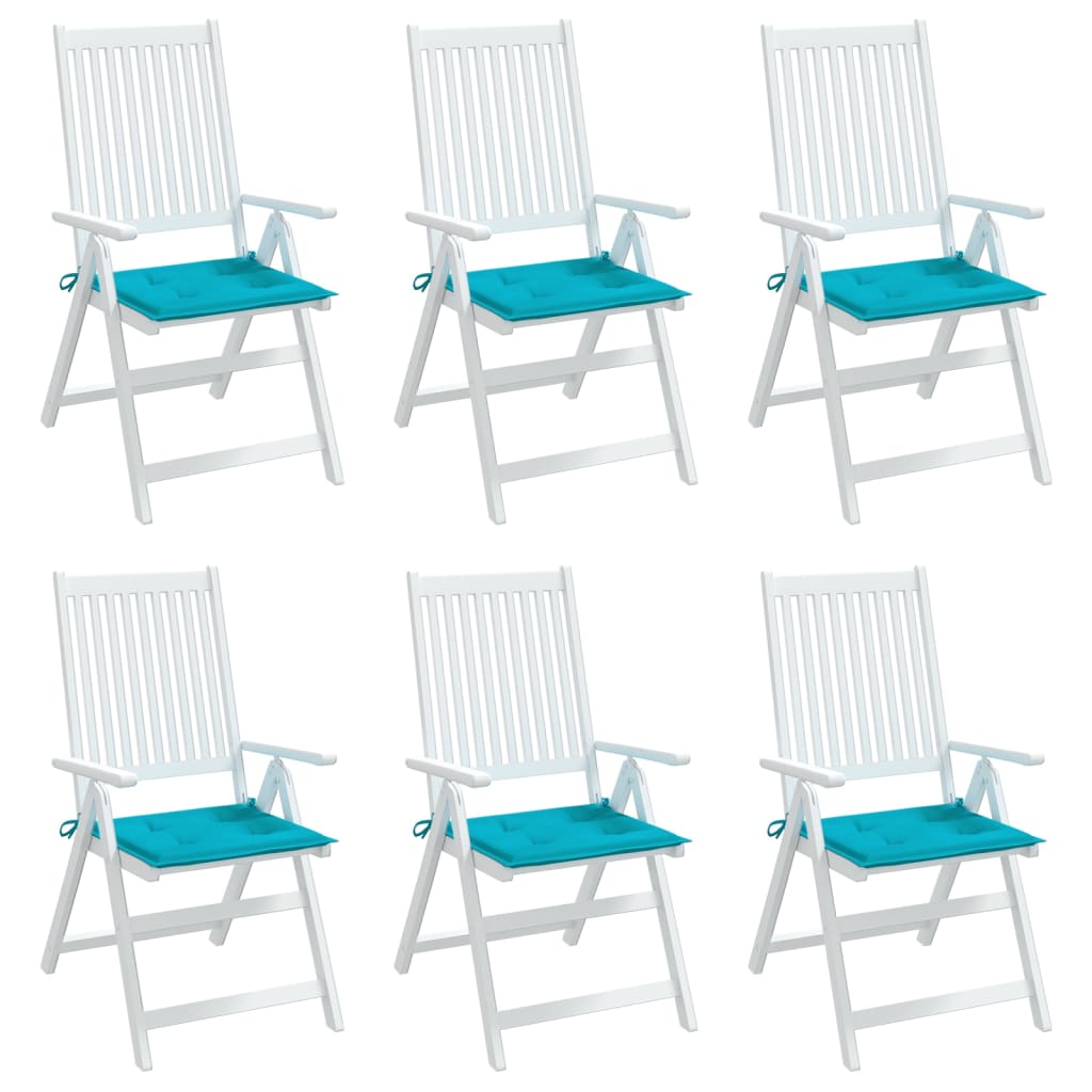 Tuinstoelkussens 6 st 40x40x3 cm stof turquoise - AllerleiShop