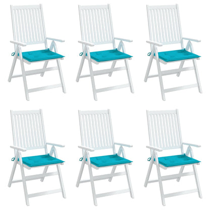 Tuinstoelkussens 6 st 40x40x3 cm stof turquoise - AllerleiShop