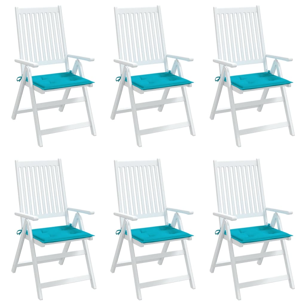 Tuinstoelkussens 6 st 40x40x3 cm stof turquoise - AllerleiShop