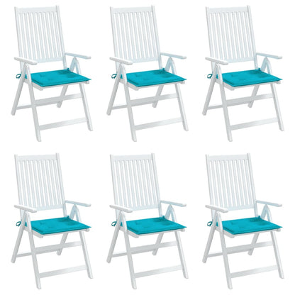 Tuinstoelkussens 6 st 40x40x3 cm stof turquoise - AllerleiShop