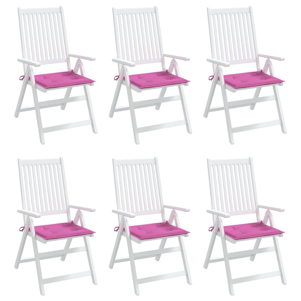 Tuinstoelkussens 6 st 50x50x3 cm stof roze - AllerleiShop