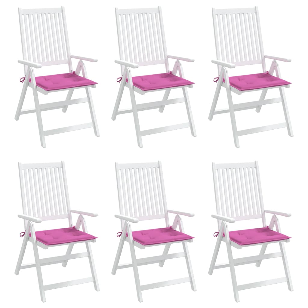 Tuinstoelkussens 6 st 50x50x3 cm stof roze - AllerleiShop