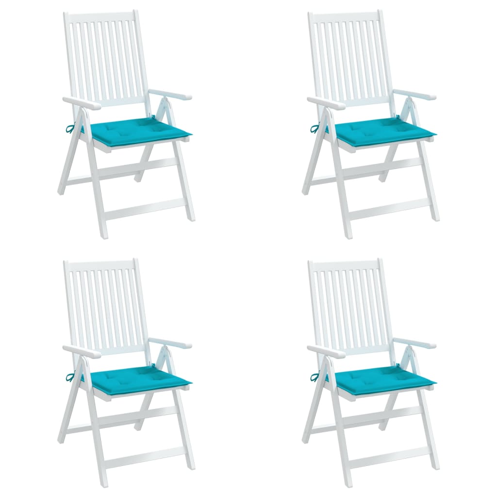 Tuinstoelkussens 4 st 50x50x3 cm stof turquoise - AllerleiShop