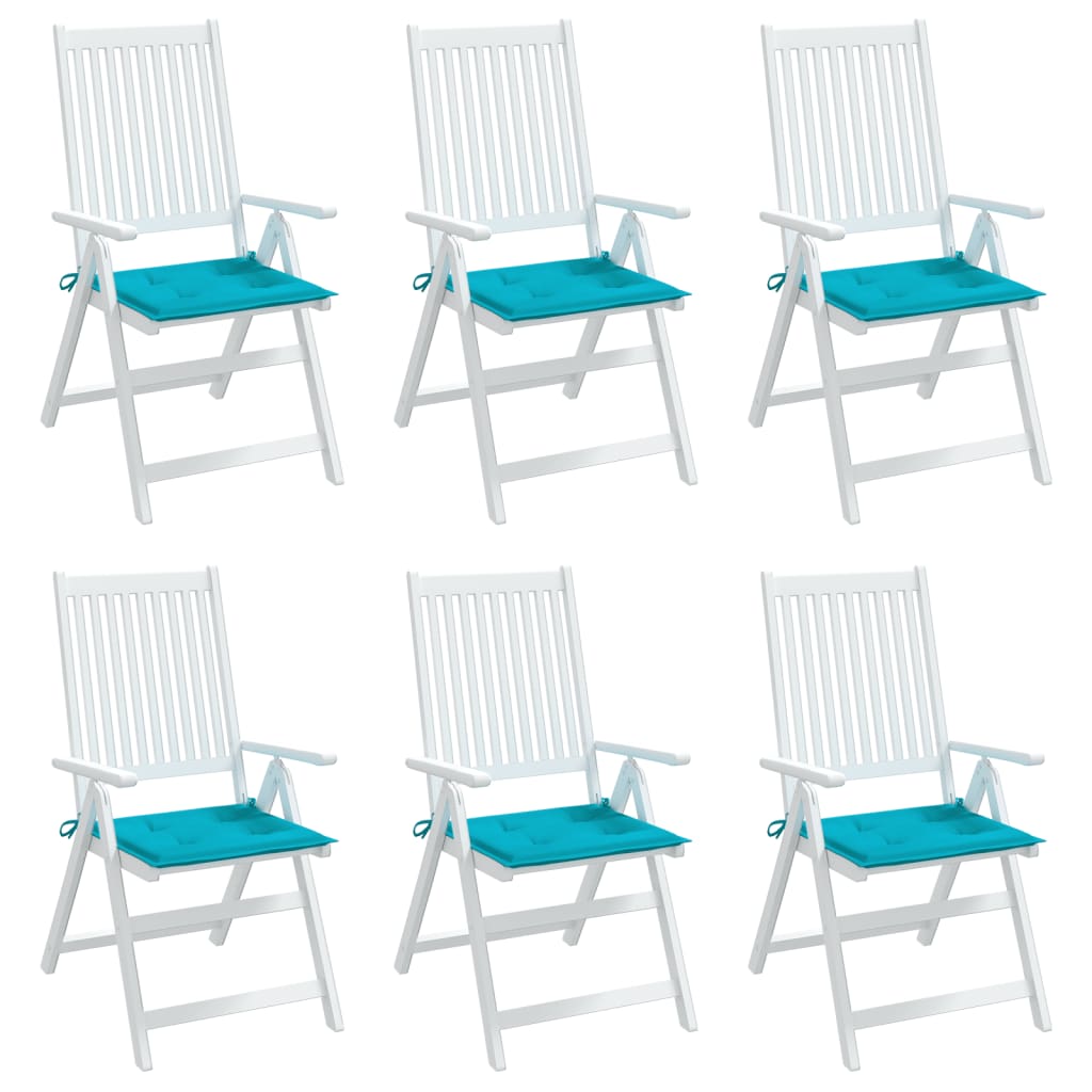 Tuinstoelkussens 6 st 50x50x3 cm stof turquoise - AllerleiShop