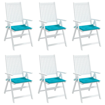 Tuinstoelkussens 6 st 50x50x3 cm stof turquoise - AllerleiShop