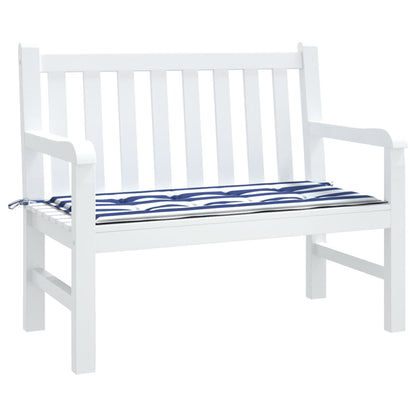 Tuinbankkussen gestreept 100x50x3 cm oxford stof wit en blauw - AllerleiShop