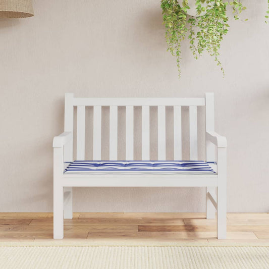 Tuinbankkussen gestreept 100x50x3 cm oxford stof wit en blauw - AllerleiShop