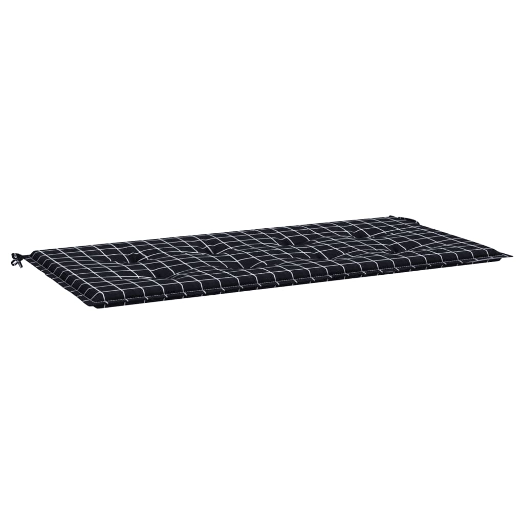 Tuinbankkussen ruitpatroon 100x50x3 cm oxford stof zwart - AllerleiShop