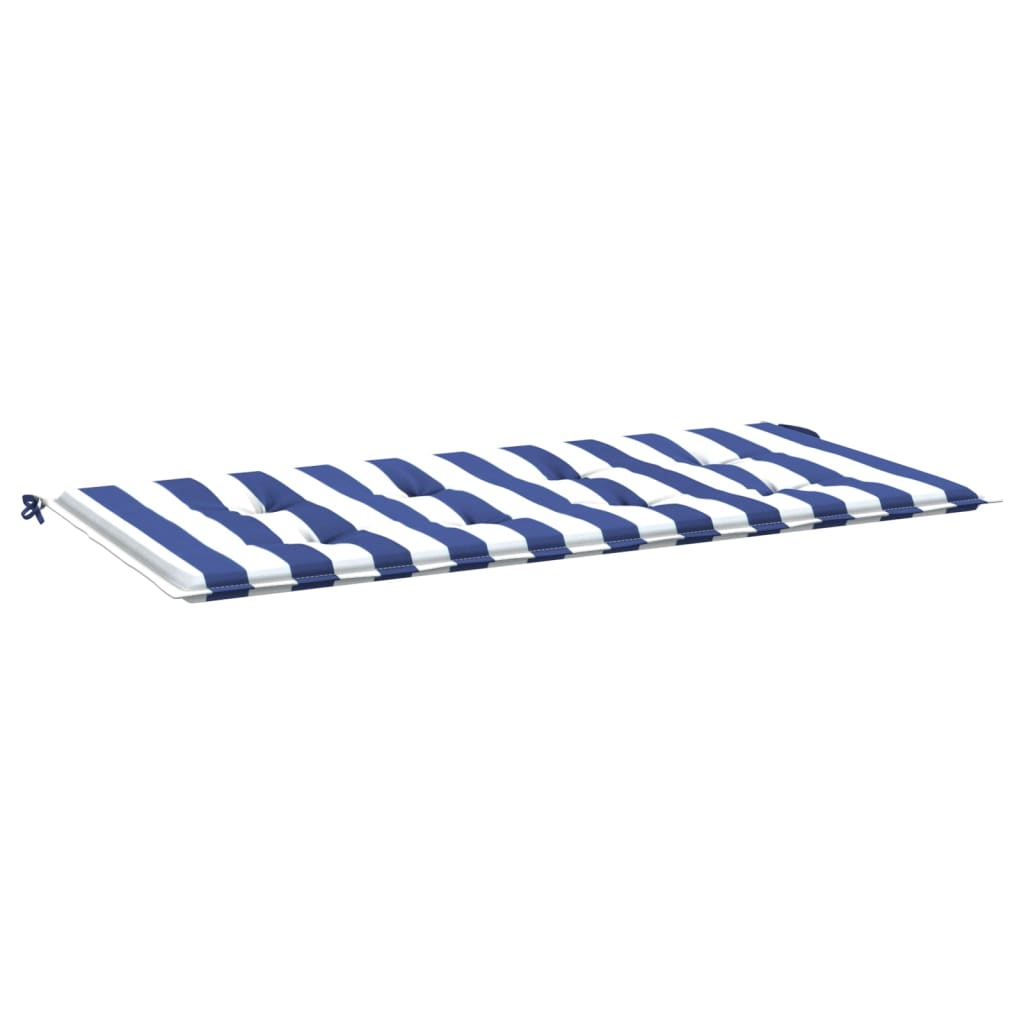 Tuinbankkussen gestreept 120x50x3 cm oxford stof wit en blauw - AllerleiShop